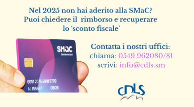 Nel 2025 non hai aderito alla SMaC Puoi chiedere il rimborso e reucperare lo sconto fiscale (Sito web)